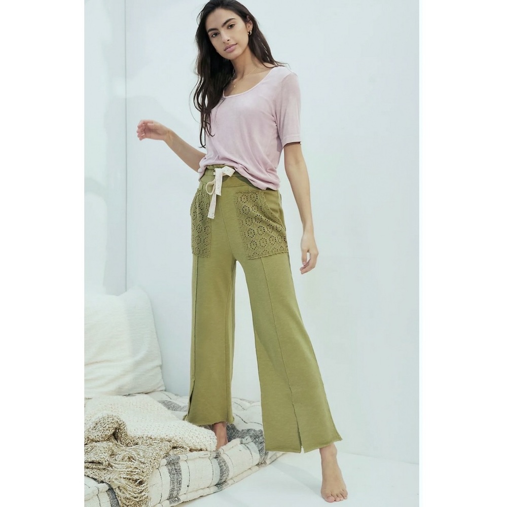 Anthropologie Daily Practice Lace Crochet Trousers